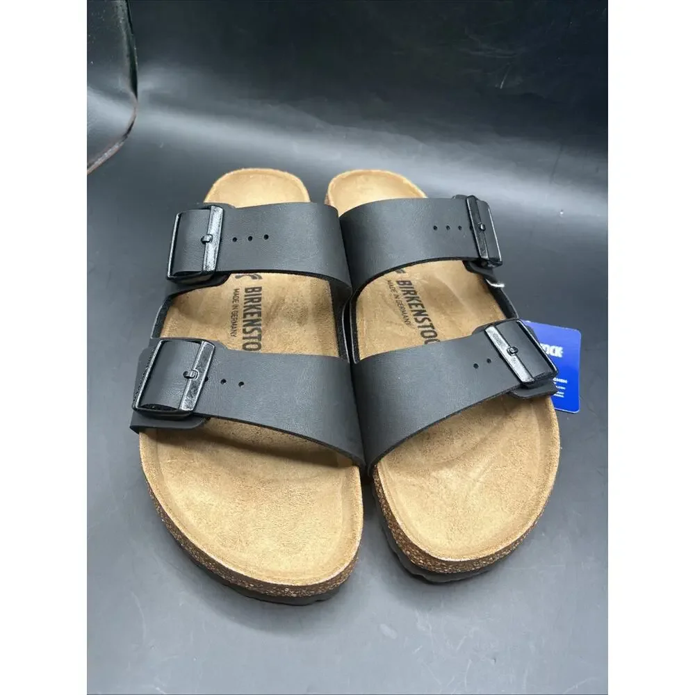 Birkenstock 2 straps adjustable sandals Flip Flops EUR Sz 40 Black NWOB